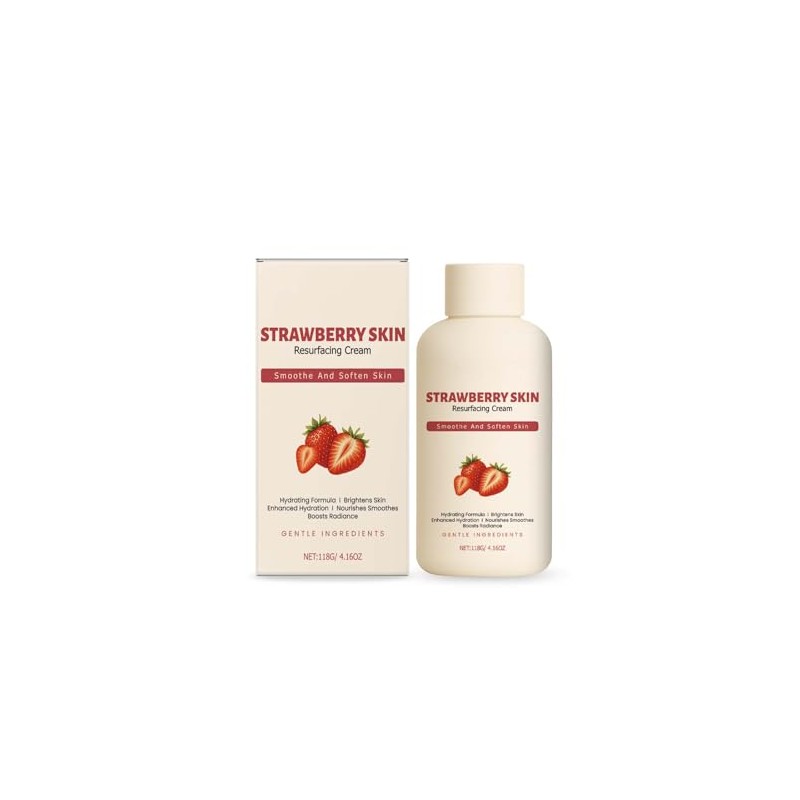 Strawberry Skin Cream with Triple Acid for Daily Body Exfoliation