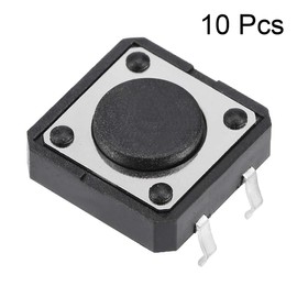 sourcing map 12x12x4.3mm Panel Mini/Micro/Small PCB Momentary Tactile Tact Push Button Switch DIP 10PCS