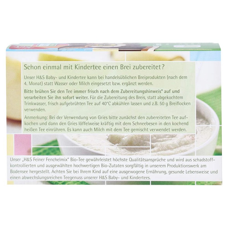 H&S Organic Baby and Children's Tea Fine Fennel Mix Colour