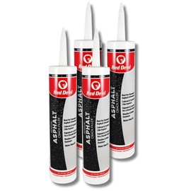 Red Devil 0637 Asphalt Crack Filler Sealant – Black Acrylic Driveway Sealer for Cracks & Joints, Forms a Water-Resistant Seal, 10.1 fl oz, Pack of 4, Made in USA