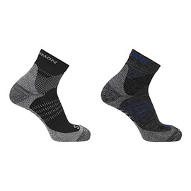 [サロモン] ソックス 靴下 2足セット X ULTRA ACCESS QUARTER 2-PAC (エックスウルトラ アクセス クォーター 2パック) ANTHRACITE/BLACK L