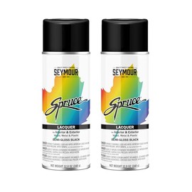 98-38 Seymour Spruce Lacquer Spray Paint, Semi-Gloss Black net 12 oz. (Pack of 2)