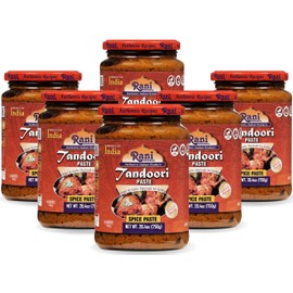 Rani Tandoori Paste (No Colors) 26.5oz (750g) Glass Jar, Pack of 5+1 FREE ~ For Tandoori Chicken, Chicken Tikka, Paneer Tikka | All Natural | NON-GMO | Vegan | Gluten Free | Indian Origin
