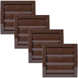 Vent Systems 4'' Inch Brown Air Vent Cover, Pack of 4, Dryer Vents and Bathroom Exhaust Vent Pipe, Louvered Outdoor Dryer Vent Cover Opening Flap Vent, Keeps Out Insects, Birds and Rodents
