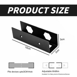 Laptop Underdesk Holder, Stand for Notebook, Carbon Steel Laptop Stand, Laptop Holder Under Desk, Laptop Storage, Black, Compatible with 0-30 mm