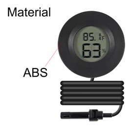 6 Pack Mini Hygrometer Thermometer Meter Digital LCD Monitor Indoor Room Round Humidity Temperature Gauge with Probe for Humidors Home Greenhouse Babyroom Reptile Incubator Monitor