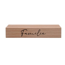 Interluxe Kartenhalter - Familie - Family Grußkartenhalter mit Spruch Fotohalter Kartenständer Tischkartenhalter aus Holz