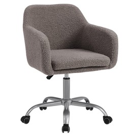 Riverbay Furniture Metal Upholstered Office Chair in Gray
