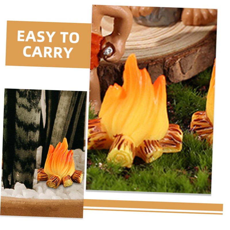 iplusmile 4sets 6pcs Micro Fire Model Miniature Bonfire Decoration for