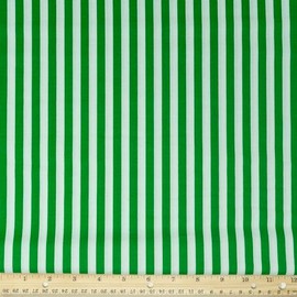 Stitch & Sparkle Cotton 44" Alter Stripe Green Color Sewing Fabric by The Yard G111707