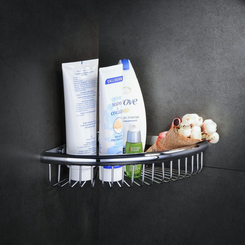 Beelee Rustproof Corner Triangular Bath Shelf Shower Caddy,Wall Mounted Stainless