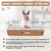 Maxcheck 2 Pcs Large Rabbit Litter Box, Stainless Steel Rabbit