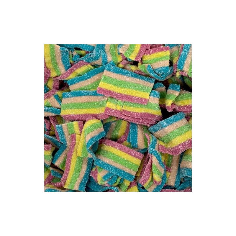 Fizzy Rainbow Bites - Fruit flavour rainbow belts pieces (500g)