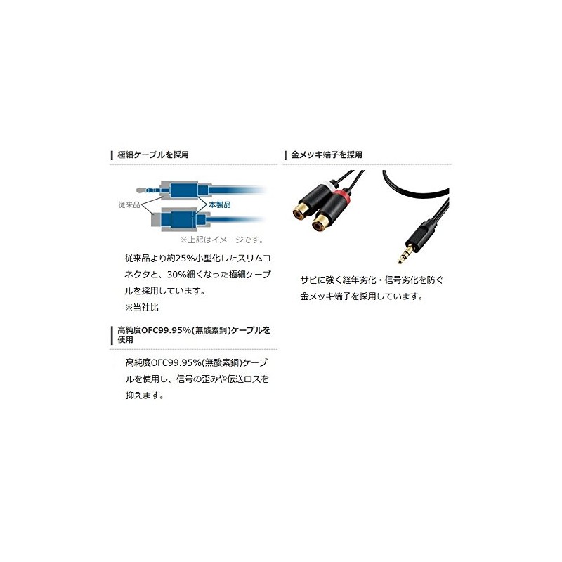 エレコム AVケーブル/3.5φ変換アダプタ/3.5φ-RCAピン×2