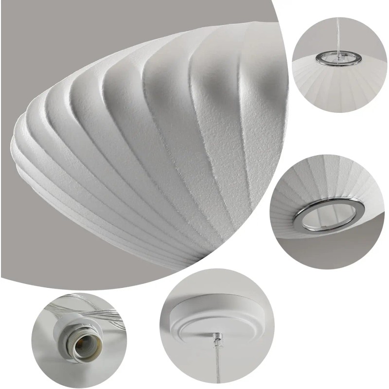 Lantern Pendant Light White Wabi Sabi Light Fixture Round Modern