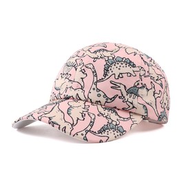 Zsedrut Dinosaur Toddler Baseball Cap Summer Kids Ball Caps Waterproof Quick-Dry Trucker Hat Boys Girls 2-6Y (Pink Dinosaur)