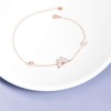 WINNICACA Butterfly Rose Gold/White Opal Anklet S925 Sterling Silver Jewellery