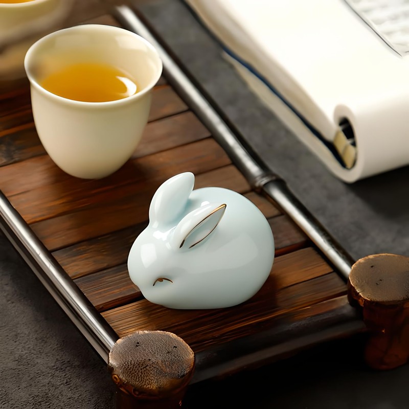 Hormsdar Hand-made Celadon Rabbit Tea Pet Cute Funny Bunny Tea