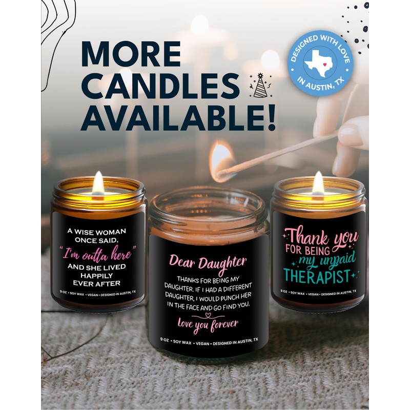 Funny Daughter Candle, Funny Daughter Gifts From Mom, To My