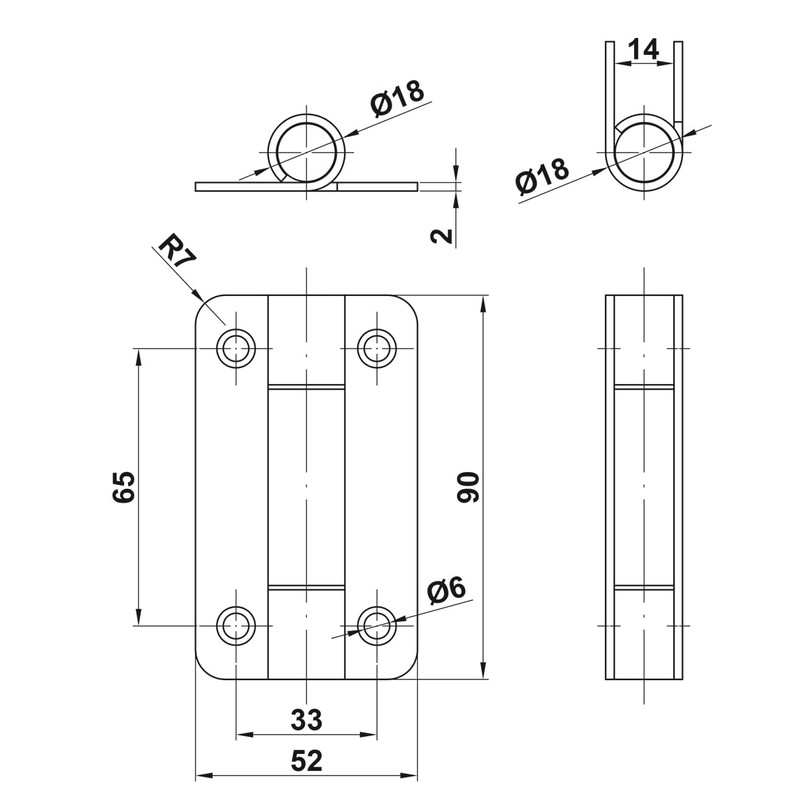 AMIG 8201 – Hinge 651 – 90 x 52 x