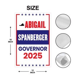 Abigail Spanberger For Virginia Governor 2025 Garden Flag, Double Sided, 2025 Governor Flag, Elections Sign, Race Red White & Blue Flag