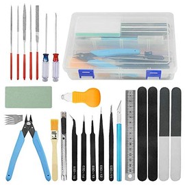 BGTXINGI Gundam 28 Piece Model Building Tool Set with Plastic Box for Model Making, Car, Hobby, Model Making, Repair and Fixing