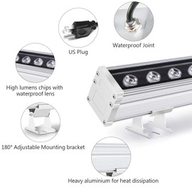 JSN&PC LED Wall Washer 24W 39.4 Inches Lighting Bar IP65 Waterproof Outdoor Light for Advertising Boards, Billboard,Building Commercial Lighting (Warm White 3000-3500K)
