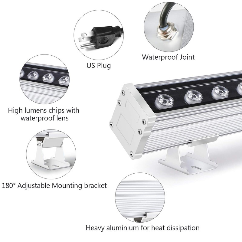 JSN&PC LED Wall Washer 24W 39.4 Inches Lighting Bar IP65