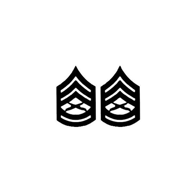 CUSTOM USMC ENLISTED Black Metal Pin-On Rank - Pair (E7