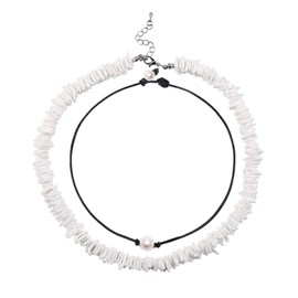 Puka Shell Necklace Men Surfer Necklace Sea Shell Necklace Clam Chip Choker Hawaiian Beach Shell Bead Necklace Pookah Shells Choker Necklace