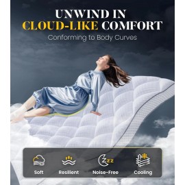 3 Inch Ultra-Fluffy Memory Foam Mattress Topper Full XL for Back Pain Extra Soft