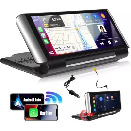 YuanTing Portable car Stereo Radio Carplay Android Auto GPS Media 6.86" Foldable Screen