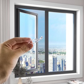 REBECASKYENS 10 Child Safety P-Clips Set, Blind Safety Clips for Cord, Clear Roller Blind Clips for Vertical and Roman Roller Curtain Ball Chain Cord Control with 20 Screws and 20 Plastic Pillars