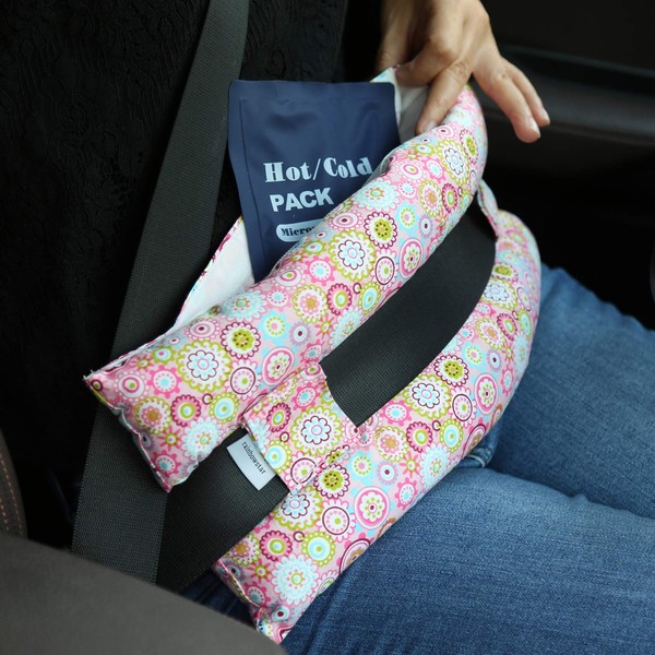 Hysterectomy Seatbelt Pillow with Pocket for Cervical Cancer Uterine fibroids Abdominal Surgery Abdomen Healing Protector Organ Transplants C-Section Recovery Car Seat Belt Pad (Sunflower)