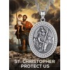CELESTIA St. Christopher Necklace Sterling Silver Pendant Religious Catholic Christians