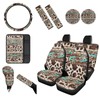 Wanyint Aztec Cow Print Retro Car Accessories Set 12 PCS,
