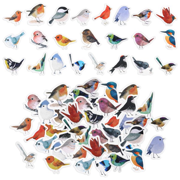 Yuanchu 46PCS Watercolor Bird Stickers, Sparrow Cute Stickers Small Bird