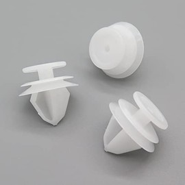 VVO Fasteners- White Plastic Side Skirt, Sill Moulding Cover Trim Clips for Volvo C30, V50, S40, XC70, V70 (including XC), (Pack of 10)