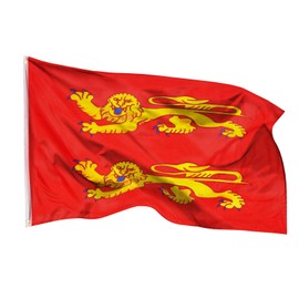 PHENO FLAGS Normandy Flag 90 x 150 cm - Weatherproof Flag with Brass Eyelets, 100% Polyester, Robust Double Stitching and in Vivid Colours - Ideal for Flag Lovers