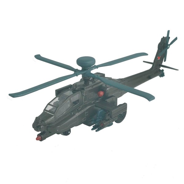 Ailejia Military Helicopter for Boys, Army Plane Airplane Diecast AH-64