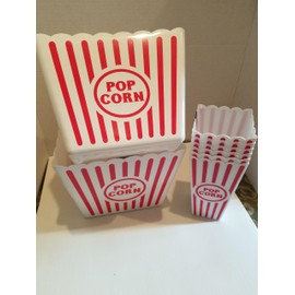 2 Jumbo Popcorn Buckets and 6 Popcorn Tubs
