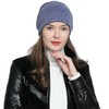 DonDon Women's Slouch Beanie Winter Hat Silver Sequins Studs Blue