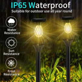 Dolucky 4 Pack Solar Lights Outdoor Waterproof, Solar Pathway Lights, Auto On/Off LED Solar Lights Landscape Lighting Decorative for Garden,Lawn,Yard, Walkway, Driveway.