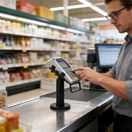 Genérico Soporte para Máquina POS,Soporte de Montaje con de 360 Grados | para Lector de Tarjetas de Crédito - para Terminal de Pago Lector de Tarjetas