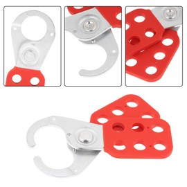 Naroote Hasp Lock, Hasp Latch 1 PCS Red Industrial Safety Lockout Lock Steel Hook with Plastic Coated Body