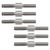 (6 Pieces) M6x100mm Hex Double End Threaded Stud With Right