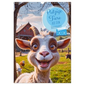 Cute animals - On the farm, US-Version (Wall Calendar 2026 DIN A3 Portrait), CALVENDO 12 Month Wall Calendar