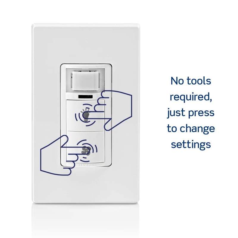 Leviton Dual Combination Humidity Sensor with Separate Light Switch, Automate