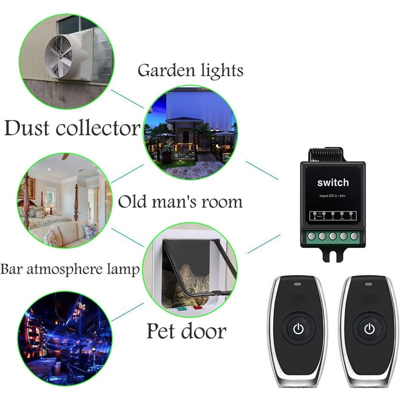 ZHOFONET Wireless Switch with Remote Control, DC 12 V 1