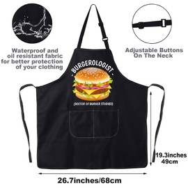 JNIAP Burgerologist Apron With Pockets Burger Lover Gifts Burger Maker Apron Fast Food Apron Burger Expert Apron (Burgerologist)